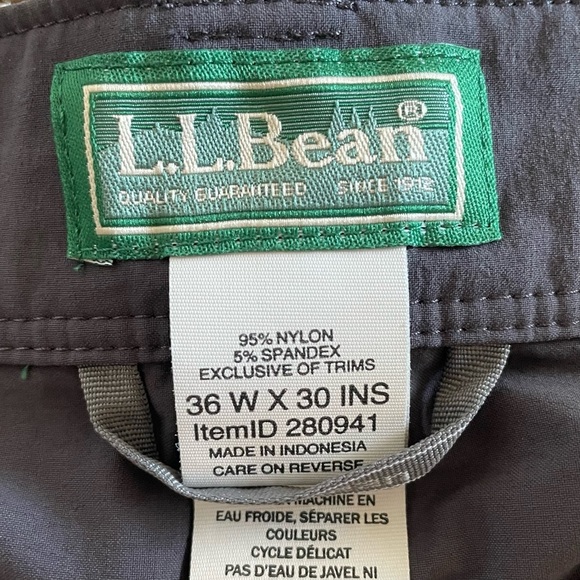 L.L. Bean Cresta Hiking Pants Men’s 36x30 Gray Nylon Utility Cargo Fish Outdoor - Picture 12 of 16